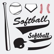 Softball Vector Clip Art N10