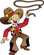 cartoon cowboy with laso
