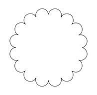 Black and white outline drawing of the circle with the bubbles clipart