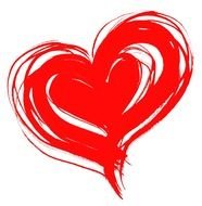 abstract red heart drawing