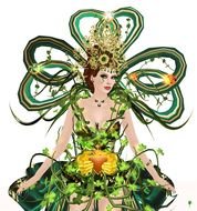 picture of a fairy in green clothes