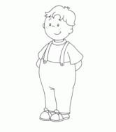 drawn full boy in coloring book