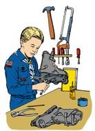 master with rollers as a picture for clipart