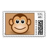 76 Free Cute Cartoon Monkey Clipart Illustration Postage