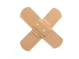 two adhesive plasters