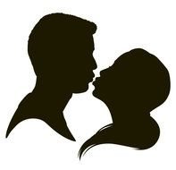 Kissing Silhouette Clip Art N4