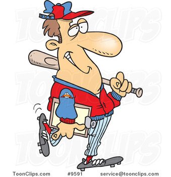 Cartoon Baseball Coach