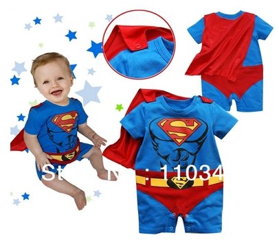 Design Rompers Superman Short Sleeve Baby Infant Jumpsuit Clothes