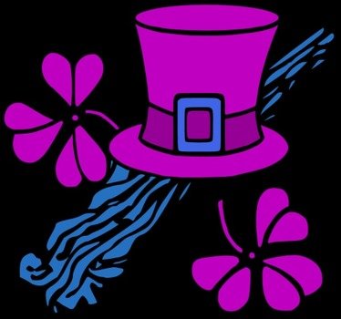 Hat And Shillelagh Colour Clipart