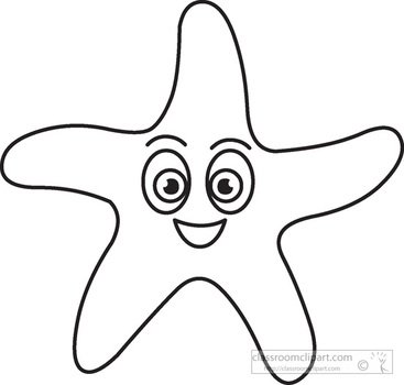 Black And White Starfish Clip Art N9