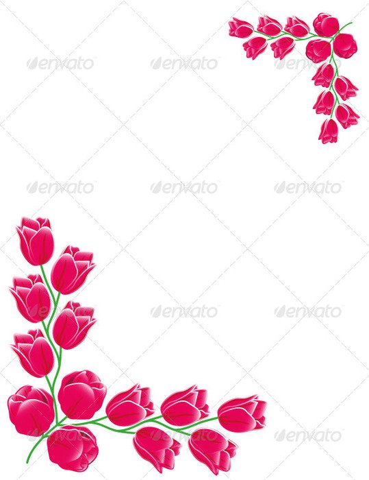Tulip Border Clip Art N8