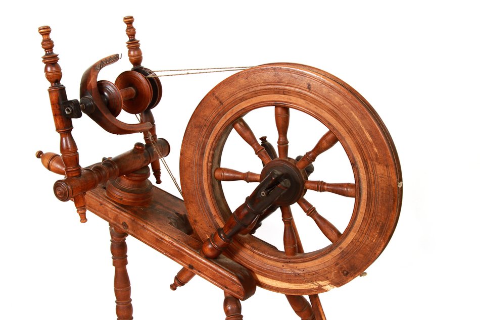 wooden spindle on a white background