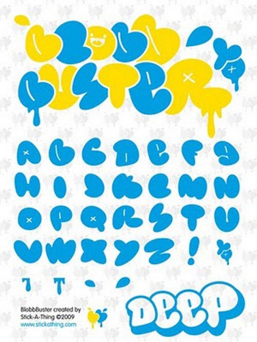 Graffiti Alphabet Bubble Letters A Z N2