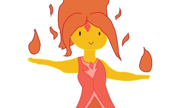 animated princess with a flame of fire in her hands