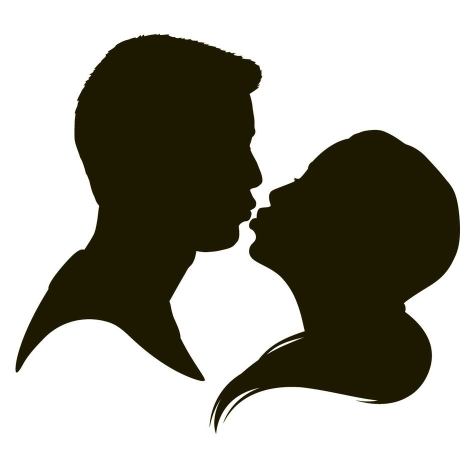 Kissing Silhouette Clip Art N4