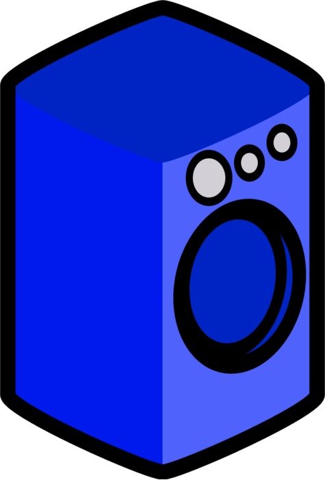 Clip art of blue washer Machine