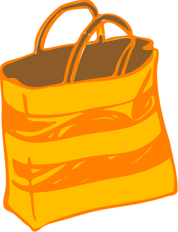 Orange striped Shopping Bag, drawing free image download