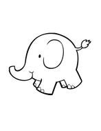 cartoon Baby Elephant, Outline