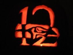 Seattle Seahawks 12th Man symbol in darkness