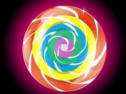 colored circles on a black background