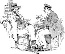 Two Men Talking as a graphic illustration