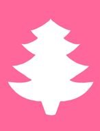 white Christmas Tree at pink background
