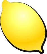 drawn big lemon on a white background