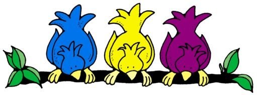 Clip art of colorful Birds
