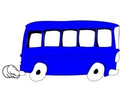 Blue Bus as a graphic illustration