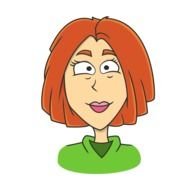 cartoon woman head with red hair