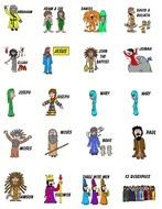 small bible drawings on a white background