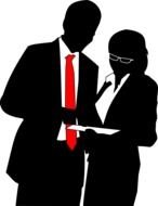 clipart of the Business People Silhouettes