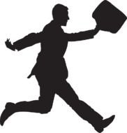 HAPPY SILHOUETTE WALKING BUSINESSMAN drawing