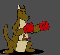 Boxing Kangaroo Cartoon N5