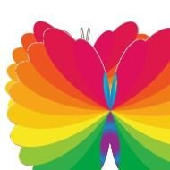 Rainbow Butterfly Clip Art N10