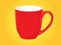 painted red cup on a yellow background