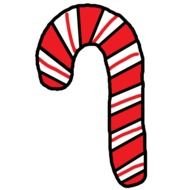 red and white Candy Cane, drawing