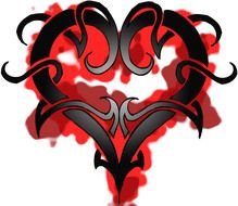 Black Hearts With Thorns Around It