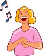 girl sing drawing