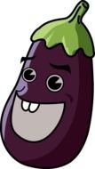 Smiley cartoon eggplant clipart