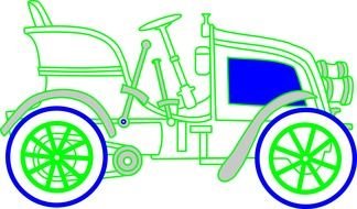 Colorful drawing of the old fashioned car clipart