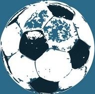 old soccer ball in graphic representation