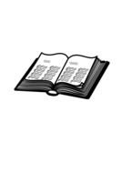 drawn open book on a white background