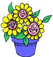 cartoon flowers in a pot