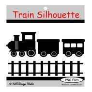 Clipart of Train Silhouette