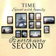 Wall Decal PVC Time Spent With Family Removable Sticker Art Word