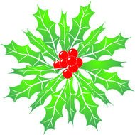 Cartoon Christmas Holly N2