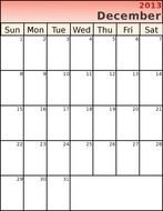 December Calendar Clip Art N10