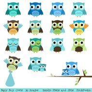 Boy Baby Shower Owl Clip Art N2