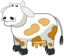 Colorful cute cow clipart